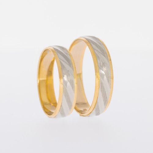 Sárga-fehér arany karikagyűrű 635, 51.es méret