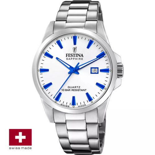 Festina férfi óra fehér számlappal acél csattal F20024-5