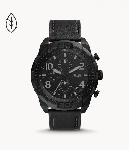 Fossil Bronson Chronograph Black Eco Leather férfi karóra FS5874